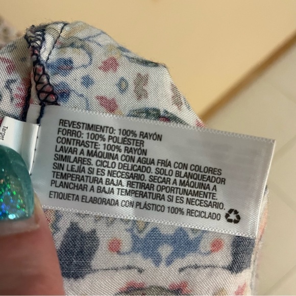 XHILARATION Butterfly Graphic Print Spaghetti Strap, Side Zip, Maxi Dress Size M - Picture 13 of 14